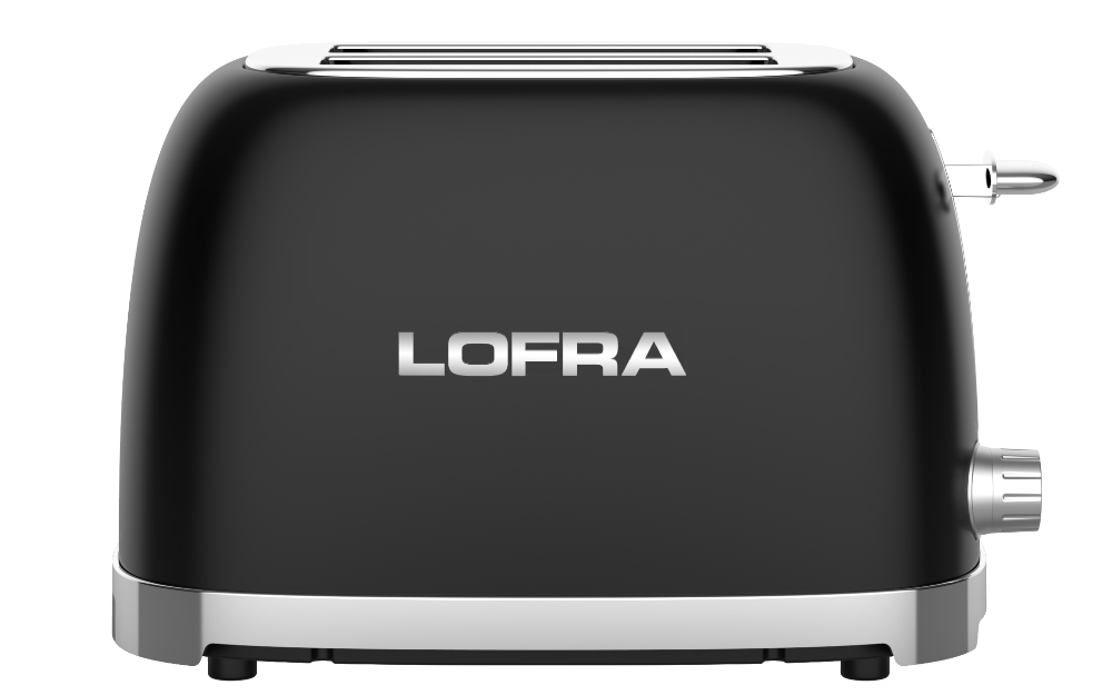 50's Lofra Retro Style 2 Slice Toaster Dolcevita Black | ITANM26E/1 Side On Facing
