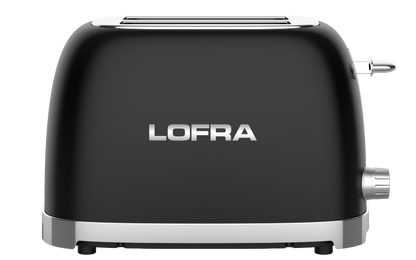 50's Lofra Retro Style 2 Slice Toaster Dolcevita Black | ITANM26E/1 Side On Facing