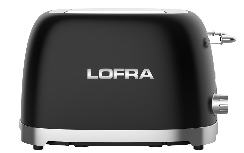 50's Lofra Retro Style 4 Slice Toaster Dolcevita Black | Side on Image Toaster