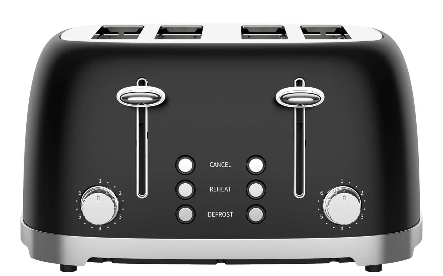 50's Lofra Retro Style 4 Slice Toaster Dolcevita Black | Side on Image Toaster Side On Controls
