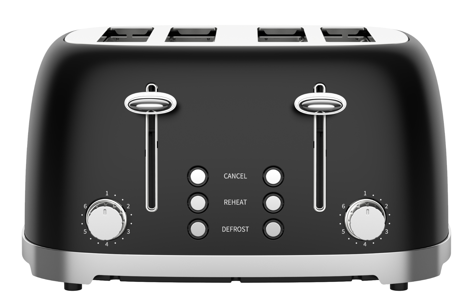 50's Lofra Retro Style 4 Slice Toaster Dolcevita Black | Side on Image Toaster Side On Controls