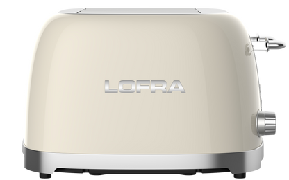 50's Lofra Retro Style 4 Slice Toaster Dolcevita Cream | Side on Image Toaster