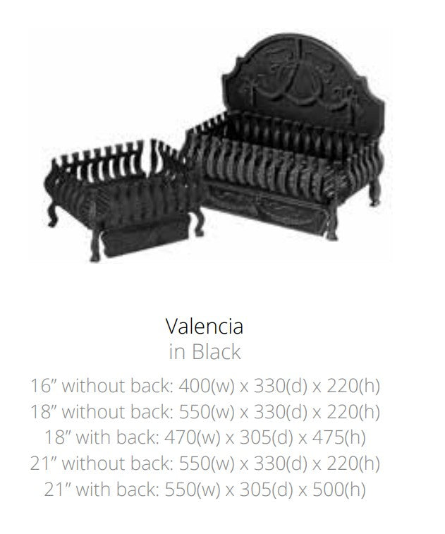 Valencia Remote Controlled Gas Basket Fire with Coal Effect Inset Gas Fire