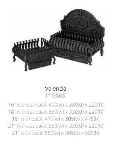 Valencia Remote Controlled Gas Basket Fire with Coal Effect Inset Gas Fire