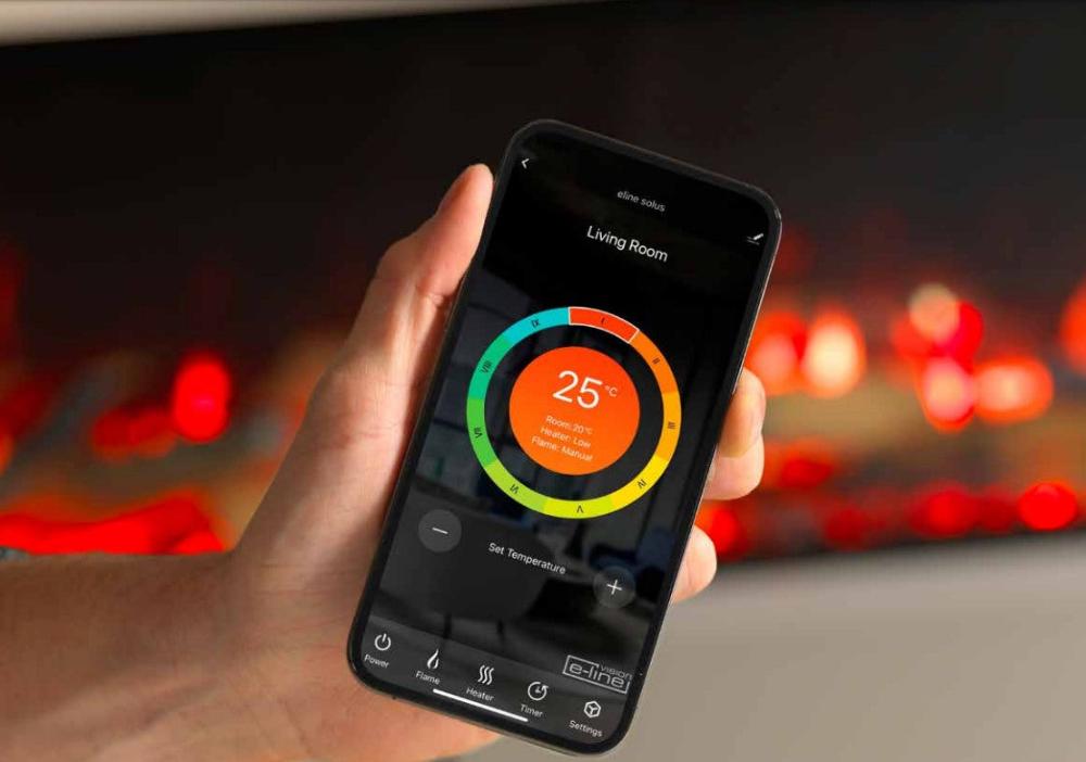 Solus 2.2 metre Electric Feature Wall Fire  App Control