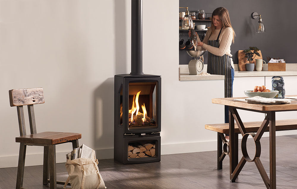 Gazco Vogue Midi T Midline CF 3-Sided Gas Stove Conventional Flue Gas Stove
