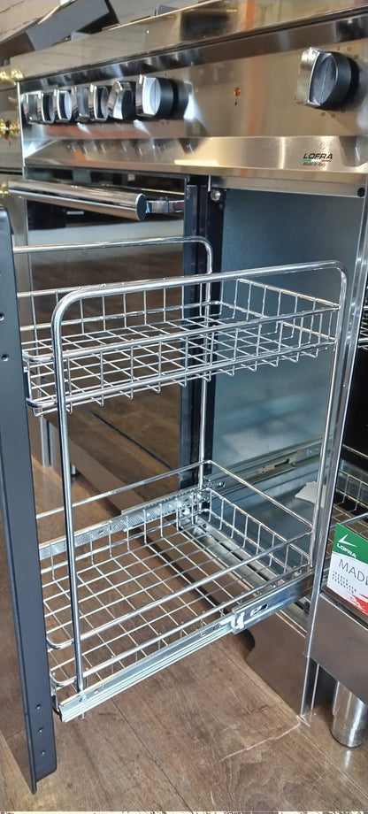 Lofra MT96MF/C 90cm Dual Fuel Range Cooker Stainless–Multifunction Oven Pull-Out Trolley Basket