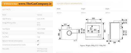 Gazco CL8 Conventional Flue Gas Stove – High Efficiency Log Effect Gas Stove