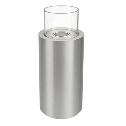 ScandiFlames Dualis Brushed Steel Cylindrical Outdoor or Indoor Bioethanol Pedastol Fire