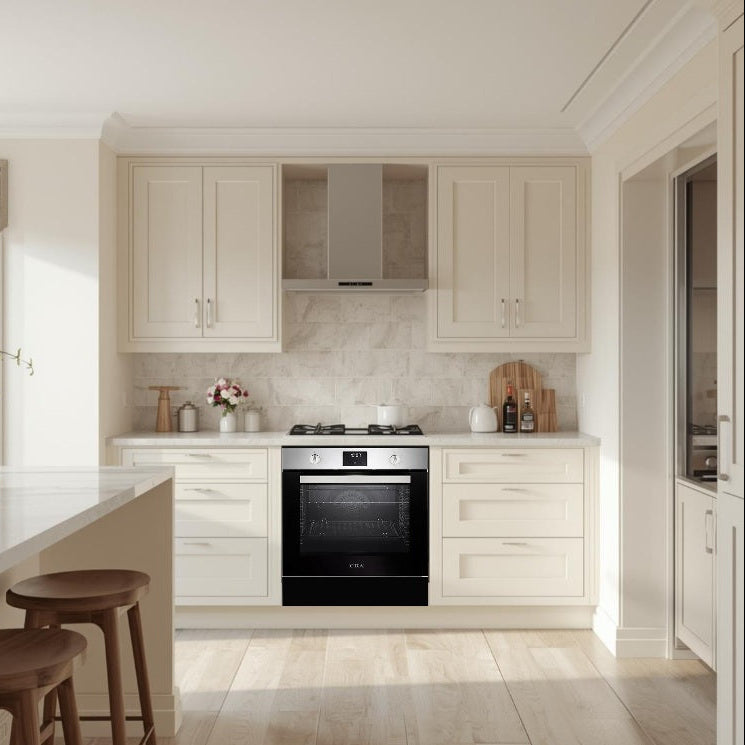 Double Cavity Gas Oven Grill & Electric Warming Drawer SCD720BK for Under Counter