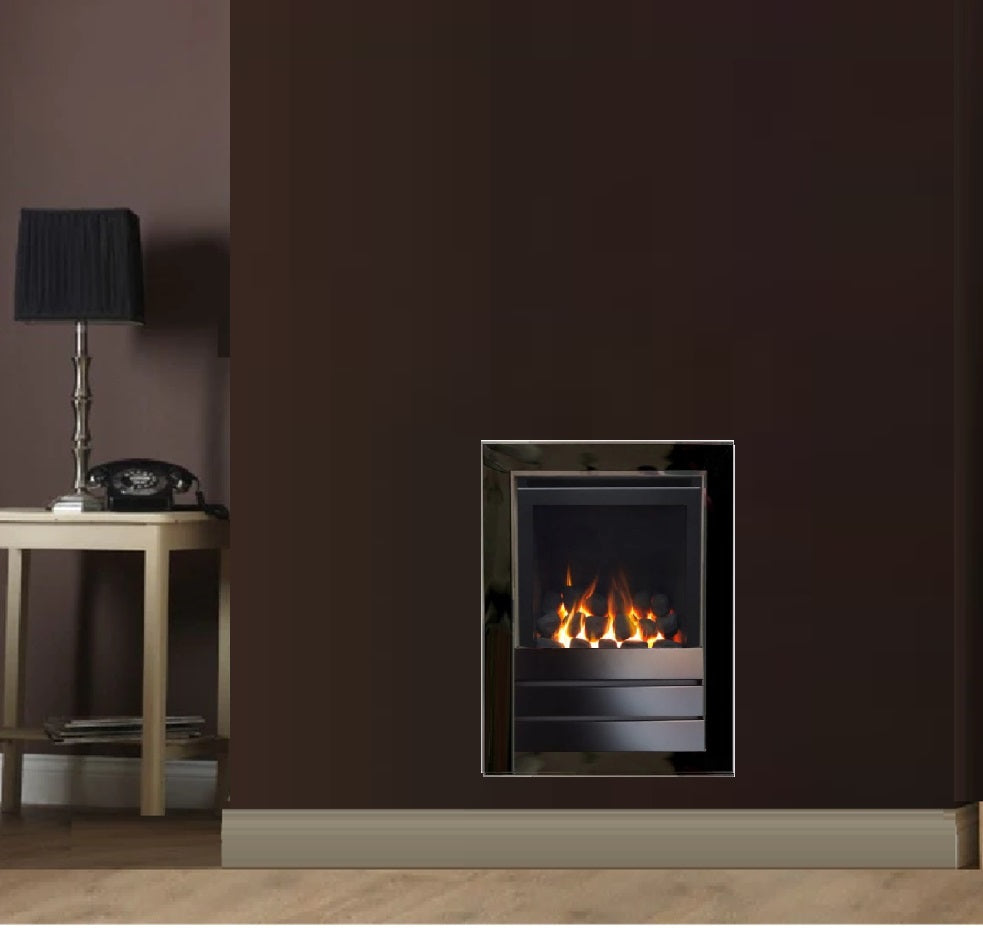 Series S4000W CF Coal Effect High Efficiency Hole in the Wall Gas Fire Black Nickel