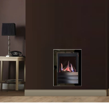 Series S4000W CF Log Effect High Efficiency Hole in the Wall Gas Fire Black Nickel