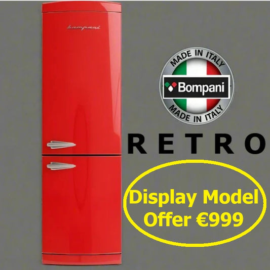 DISPLAY MODEL Bompani BOCB606/R Frost Free Retro 50’s Fiery Red Refrigerator 70:30 - 60x188.7x71 cm