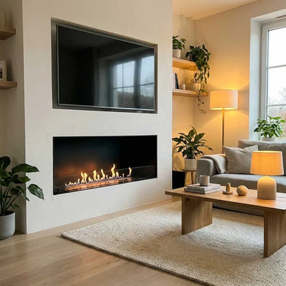 ScandiFlame Incerto 1200-1 Manual Hole In The Wall Bioethanol Insert Fire 1200mm wide