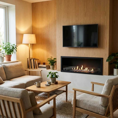 ScandiFlame Incerto 1200-1 Manual Hole In The Wall Bioethanol Insert Fire 1200mm wide