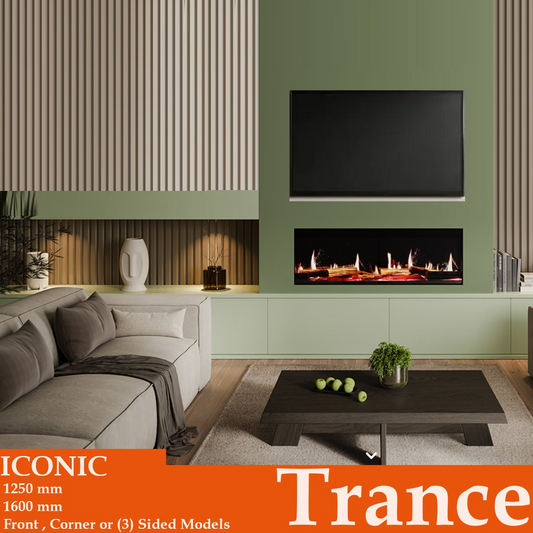 Iconic Trance 1250 Electric Fire Advanced Electric Video Flame Effect Log Fire 1250mm