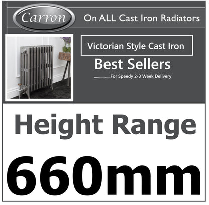 Victorian Cast Iron Radiator–4 Column 19 Section,660 High by W770 by D140mm,(Primed Grey)