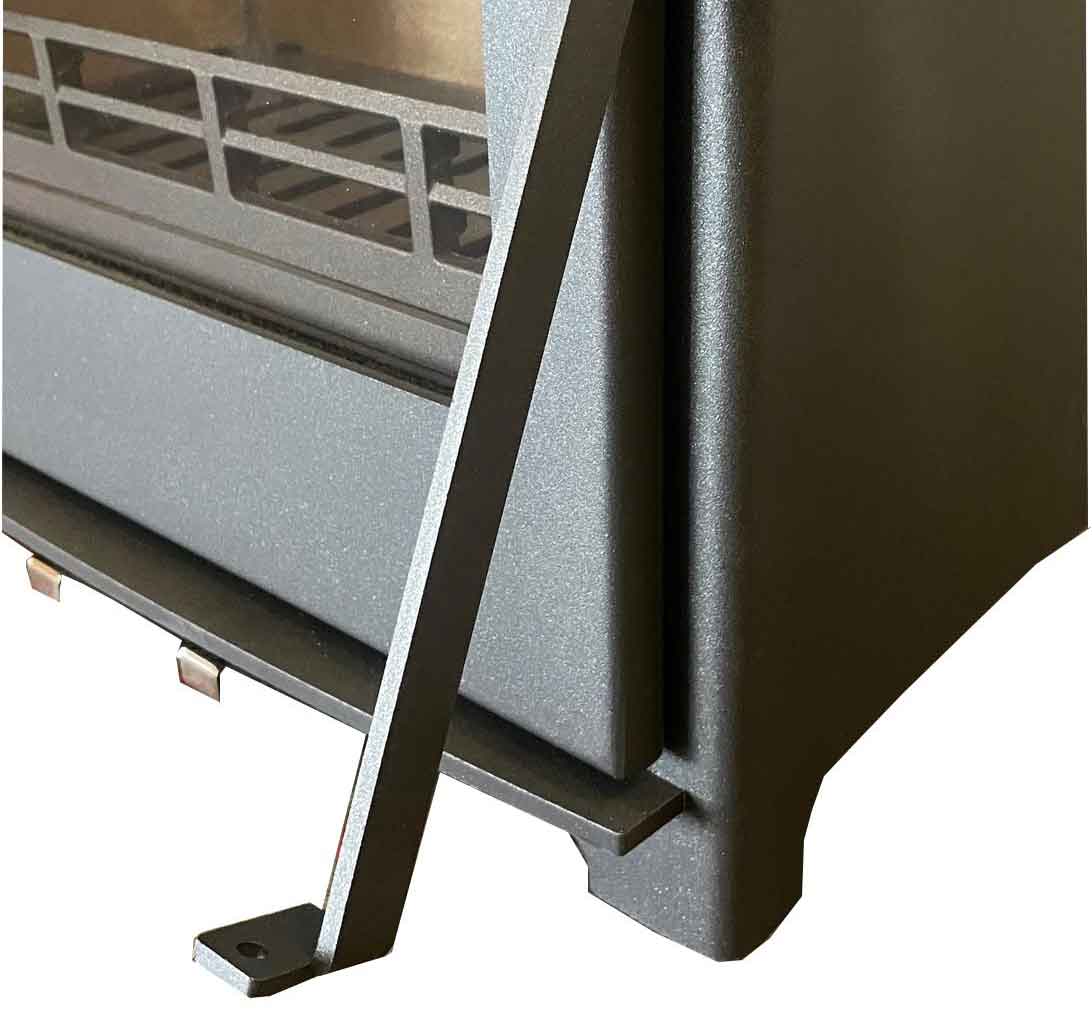 Heat Design Firewarm 8kW Steel Slim Wide Lucan Solid Fuel Stove Slide and Hide Handle