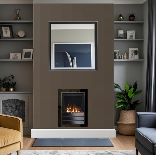 Series S4000W CF Coal Effect High Efficiency Compact Hole in the Wall Gas Fire Black Nickel