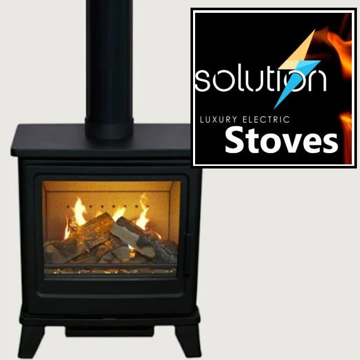 TrueFlame Mulberry 3DX 4K Remote Controlled Electric Stove by Solution Electric Fires