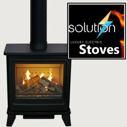 TrueFlame Mulberry 3DX 4K Remote Controlled Electric Stove by Solution Electric Fires