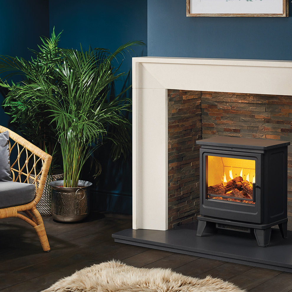 TrueFlame Mulberry 3DX 4K Remote Controlled Electric Stove by Solution Electric Fires