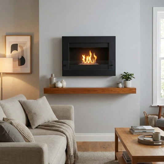 Scandi-Flame Nebraska Wall Mounted Bioethanol Flueless Real Flame Fire