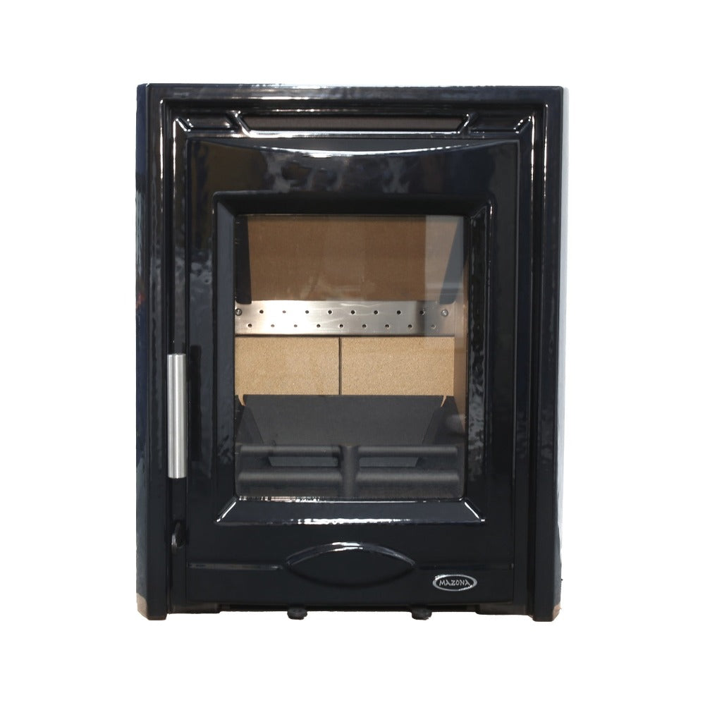 Portland 5 kw Multi-Fuel Solid Fuel Black Enamel Inset Cast Stove 4.6kw
