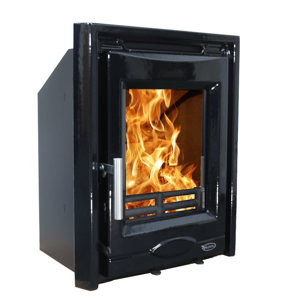 Portland 5 kw Multi-Fuel Solid Fuel Black Enamel Inset Cast Stove 4.6kw