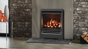 Gazco Logic HE Conventional Flue Log Effect Gas Fire with Brass Frame and Front