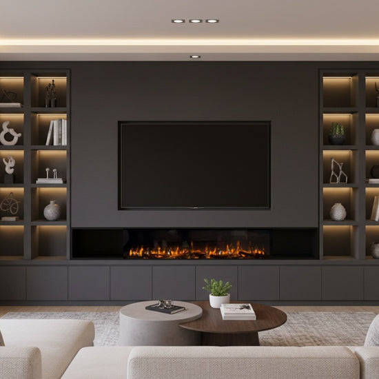 C&J iRange i1500e Slimline Multi-Sided Electric Fire with Real Chopped Coppice Logs Video at TheGasCompany.ie
