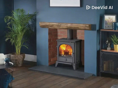 Rustic Fireplace Geocast Concrete Beam Mantel – 48” |  54” in Dark Oak / Natural Oak Effect