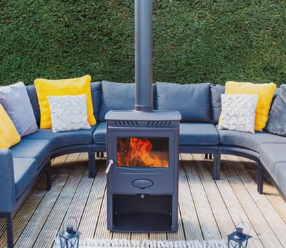 Garden Wood Burning Patio Heater , Outdoor Log Burner Stove With Flue