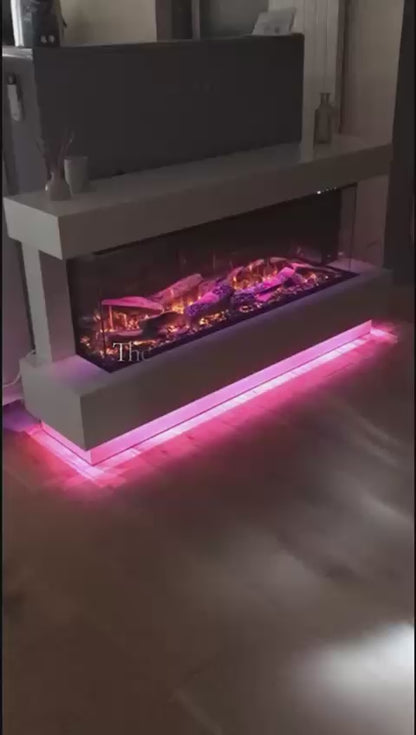 Flamora Sardinia Timber Electric Fireplace Suite with Pulsing Deep Log Effect 1650mm