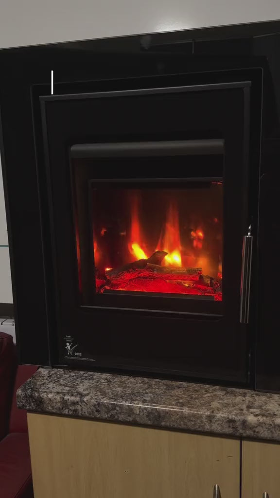 VIT900 Remote Controlled Log Effect Inset Dummy Electric Fire For Solid Fuel Stoves 9kw video