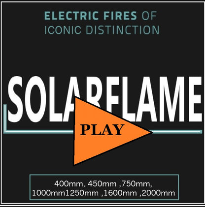 ICONIC 1250mm Electric Fire Optional EICONHD125 with SOLARFLAME Deluxe Log