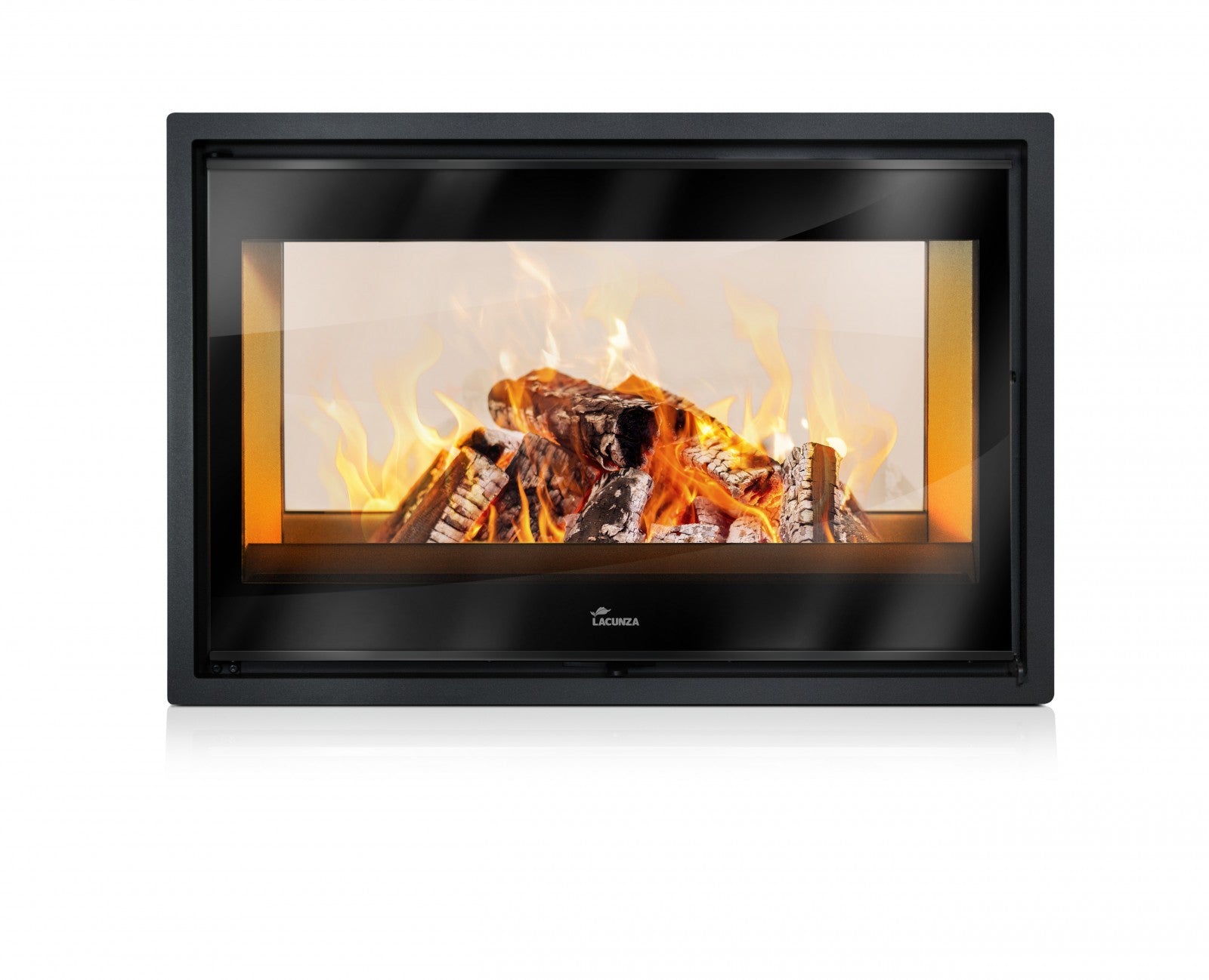 Watch the amzing wood burning features and and design of the Launza 800 Double Sided Wood Burning Stove : Also avaialble as a freestanding unit (At additional cost)