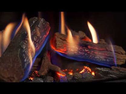 Wildfire Ravel 550 HE Log Effect Slide Control Conventional Flue Gas Fire with Anthracite Contemporary Trim