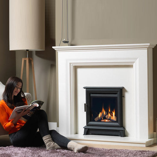Wildfire Ravel 400 HE Log Effect Slide Control Conventional Flue Gas Fire with Stove Frame