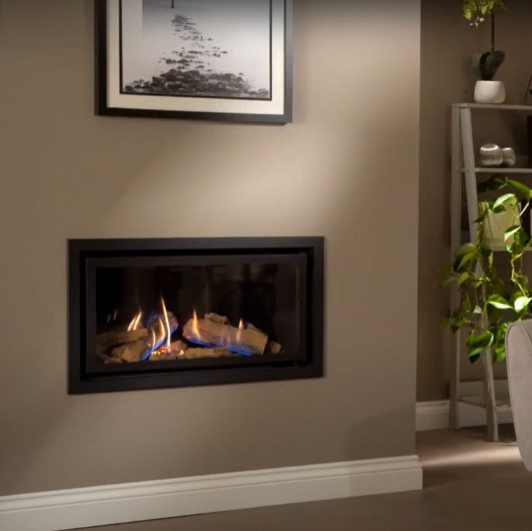 Wildfire Ravel 800 HE Log Effect Slide Control Balanced Flue Gas Fire with Edge Trim