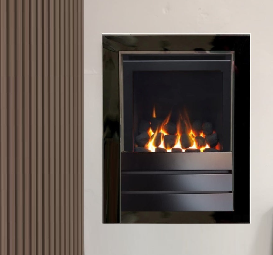 Series S4000W CF Coal Effect High Efficiency Hole in the Wall Gas Fire Black Nickel