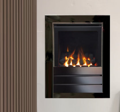 Series S4000W CF Coal Effect High Efficiency Hole in the Wall Gas Fire Black Nickel