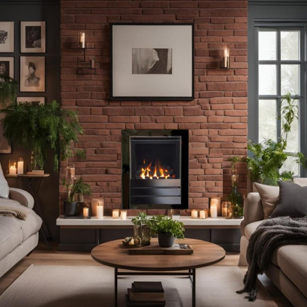 Series S4000W CF Coal Effect High Efficiency Hole in the Wall Gas Fire Black Nickel