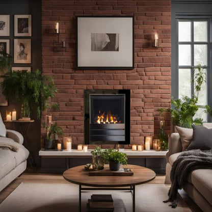 Series S4000W CF Coal Effect High Efficiency Hole in the Wall Gas Fire Black Nickel