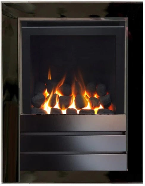 Series S4000W CF Coal Effect High Efficiency Hole in the Wall Gas Fire Black Nickel