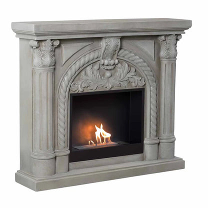Scandiflame Embla Freestanding Bioethanol Polystone Fireplace Suite with Bioethanol Fire