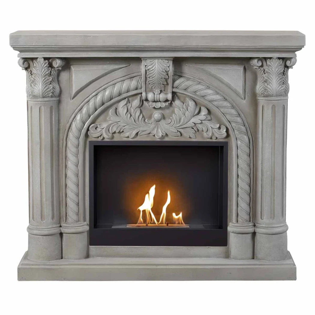 Scandiflame Embla Freestanding Bioethanol Polystone Fireplace Suite with Bioethanol Fire