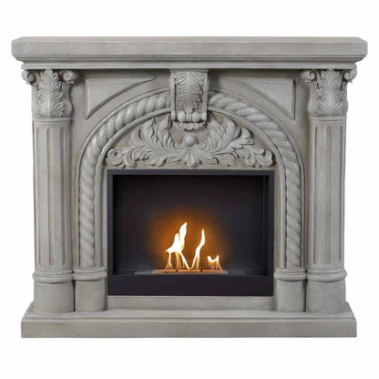 Scandiflame Embla Freestanding Bioethanol Polystone Fireplace Suite with Bioethanol Fire