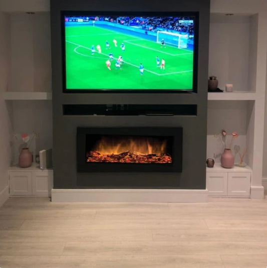 Dimplex SP16 Wall Mounted or Recessed Log Effect Electric Fire Anthracite Black