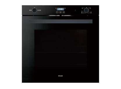 Solgaz Kopia SPG-90-1-1 built-in gas oven in black glass, Oven, Grill & Rotisserie, 67 Litres, closed door front contemporary image
